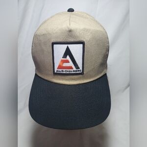 Allis Chalmers Vintage 1990's 6-Panel Canvas Double Row Snapback Hat, NWOT